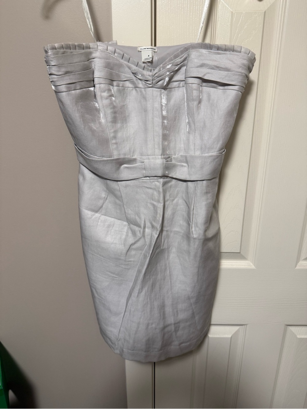 Club Monaco Strapless Silver-Gray Cocktail Dress